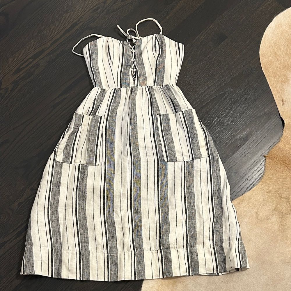 Reformation Black and White Striped Dress